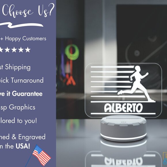 Runner Night Light – Personalized LED Lamp for Athletes - Picture 4 of 8